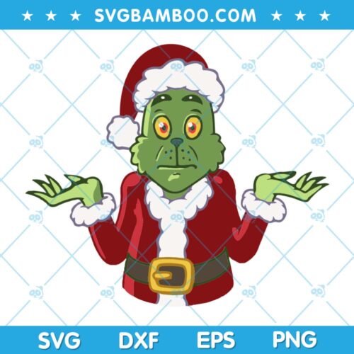 Grinch Santa Give Up SVG, Surprise Santa Grinch SVG, Funny Grinch Christmas SVG, Grinch Santa SVG DXF EPS PNG