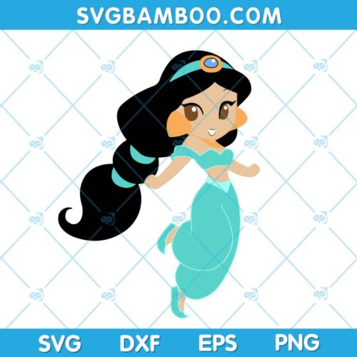Jasmine Chibi SVG, Disney Jasmine SVG, Chibi Disney SVG, Jasmine Chibi Disney SVG DXF EPS PNG