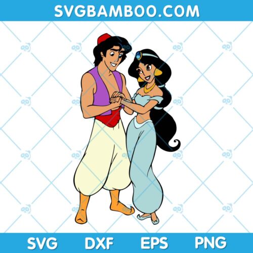 Jasmine Love Aladdin SVG, Disney Jasmine Heart Aladdin SVG, Jasmine and Aladdin SVG, Disney Love Jasmine Aladdin SVG DXF EPS PNG
