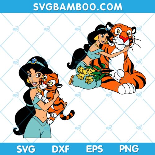 Jasmine Love Rajah SVG, Disney Jasmine Hug Rajah SVG, Disney Jasmine and Rajah SVG, Jasmine Rajah SVG DXF EPS PNG