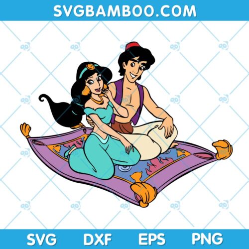 Jasmine and Aladdin Magic Carpet SVG, Disney Aladdin SVG, Disney Jassmine and Aladdin SVG, The Magic Carpet SVG DXF EPS PNG