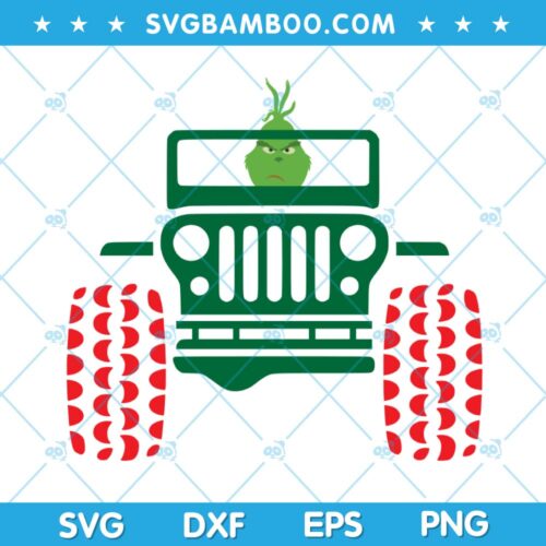 Jeep Car Grinch SVG, Grinch Jeep Driving SVG, Chritsmas Grinch Car SVG, Cool Grinch Car SVG DXF EPS PNG