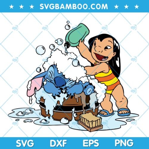 Lilo Bath Stitch SVG, Disney Lilo Shower Stitch SVG, Disney Lilo And Stitch SVG DXF EPS PNG