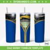 Los Angeles Chargers Zipper 20oz Skinny Tumbler Template PNG, Los Angeles Chargers Tumbler Wrap PNG, NFL Teams Tumbler Sublimation Design PNG Download