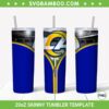 Los Angeles Rams Zipper 20oz Skinny Tumbler Template PNG, Los Angeles Rams Tumbler Wrap PNG, NFL Logo Tumbler Sublimation Design PNG Download