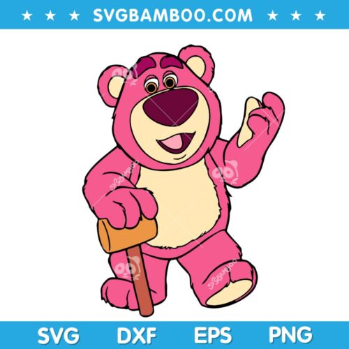 Lotso Bear SVG, Lotso Toy Story SVG, Smiling Lotso Bear SVG, Disney Toy Story SVG DXF EPS PNG