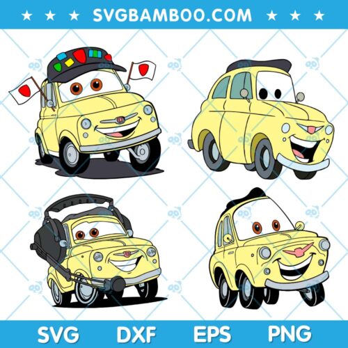 Luigi Car SVG Bundle, Pixar Luigi Car SVG Bundle, Disney Character Luigi Car SVG Bundle, Funny Luigi Cars SVG DXF EPS PNG