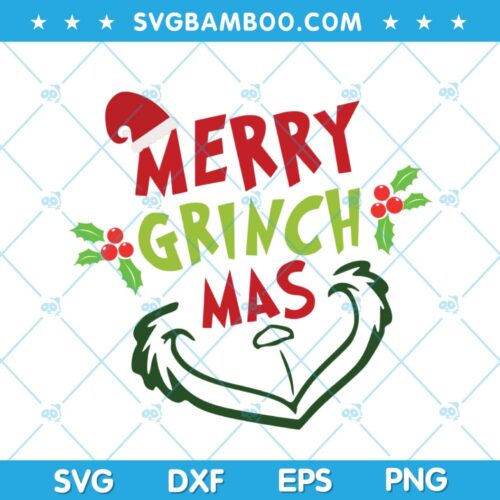 Merry Grinch Mas SVG, Christmas Grinch Mas SVG, Christmas Grinch Face SVG, Funny GrinchMas SVG DXF EPS PNG