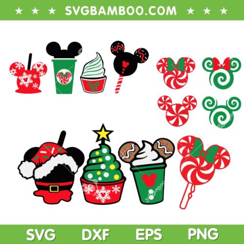 Mickey Christmas Snacks SVG, Disney Coffee Latte Candy SVG, Chirstmas Candy Coffee Snacks SVG DXF EPS PNG