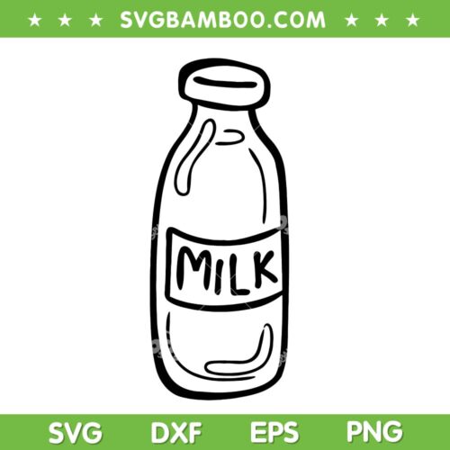 Milk Bottle Black And White Clipart SVG, Milk Bottle SVG, Bottle Milk Costume, Milk Bottle Clipart SVG DXF EPS PNG