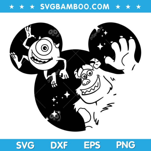 Monsters Inc SVG, Disney Mickey Minnie Ears, Disney Character Ears SVG, Monsters At Work SVG DXF EPS PNG