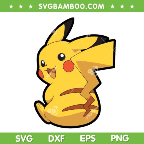 Pokemon Pikachu SVG, Yellow Pokemon Pikachu SVG, Funny Pokemon Pikachu SVG, Adorable Pokemon Pikachu SVG DXF EPS PNG
