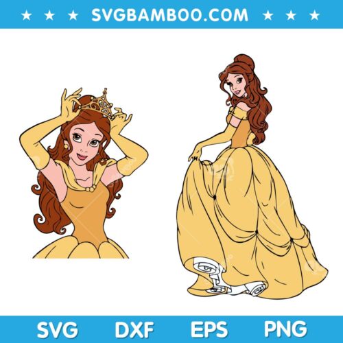 Princess Belle SVG, Belle Beauty and The Beast SVG, Disney Princess Belle SVG, Disney Belle SVG DXF EPS PNG