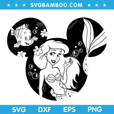 Princess Disney Ear SVG, Ariel Mermaid SVG, Disney Character Ears SVG, Disney Ariel Mermaid SVG DXF EPS PNG Princess Disney Ear SVG, Ariel Mermaid SVG, Disney Character Ears SVG, Disney Ariel Mermaid SVG DXF EPS PNG