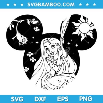Rapunzel Princess Tangled SVG, Disneyland Ears SVG, Disney Character Ears SVG, Rapunzel Tangled SVG DXF EPS PNG