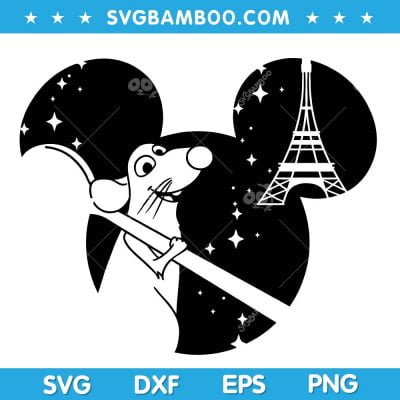 Ratatouille Disney Ear SVG, Mickey Mouse Ear Rattouille SVG, Disney Character Ears SVG, Mickey Mouse SVG DXF EPS PNG