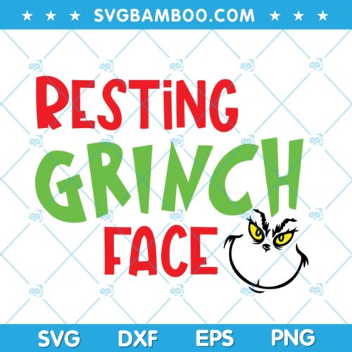 Resting Grinch Face SVG, Funny Face Grinch SVG, Christmas Grinch Face SVG, Grinch and Resting Face SVG DXF EPS PNG