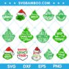 Resting Grinch Face SVG Bundle, Christmas Grinch Face SVG Bundle, Christmas Funny Grinch SVG DXF EPS PNG