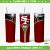 San Francisco 49ers Zipper 20oz Skinny Tumbler Template PNG, San Francisco 49ers Tumbler Wrap PNG, 49ers Sport Tumbler Sublimation Design PNG Download