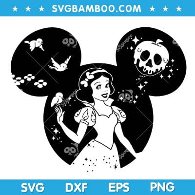 Snow White SVG, Disney Mickey Minnie Ears SVG, Disney Mickey Ears Snow White SVG, Poison Apple SVG DXF EPS PNG