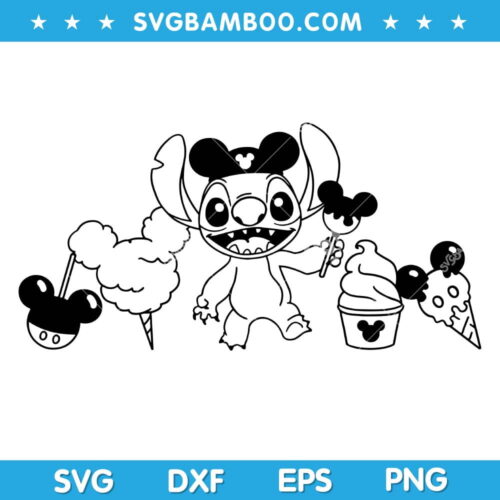 Stitch Disneyland Snacks SVG, Mickey Mouse Ears SVG, Disney Stitch Mickey Ears SVG, Disneyland Snacks SVG DXF EPS PNG