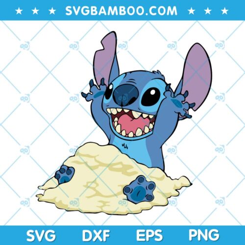 Stitch Playing With Sand SVG, Disney Lilo And Stitch SVG, Disney Cartoon SVG DXF EPS PNG