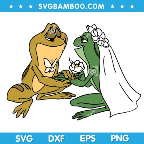 Tiana Frog Bride Naveen SVG, Disney Tiana Frog Bride Naveen SVG, The Princess and The Frog SVG, Tiana SVG DXF EPS PDG