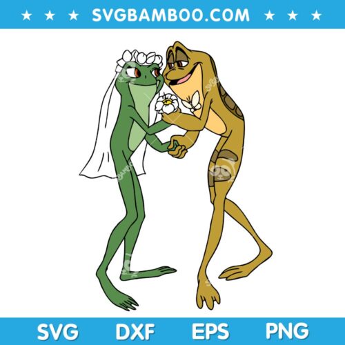Tiana Naveen Frog Wedding SVG, The Princess and The Frog SVG, Disney Tiana and Naveen Frog SVG DXF EPS PNG