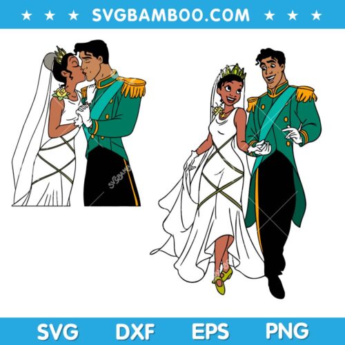 Tiana Wedding Naveen SVG, Tiana And Naveen SVG, Disney Princess Tiana SVG DXF EPS PNG
