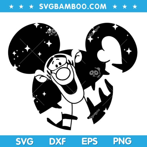 Tiger Mickey Ears SVG, Disneyland Tiger Mickey Ears SVG, Disneyland Character Tiger SVG DXF EPS PNG