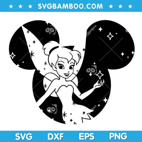 Tinkerbell Mickey Ears SVG, Disneyland Ears Tinkerbell Peter Pan SVG, Peter Pan Tinkerbell Mickey Ears SVG DXF EPS PNG