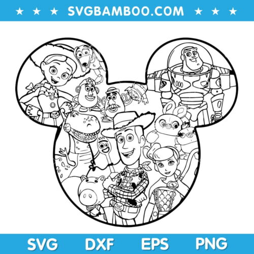 Toy Story 4 Disney Mickey Ears SVG, Toy Story 4 Character SVG, Pixar Toy Story 4 Disney Ears SVG DXF EPS PNG
