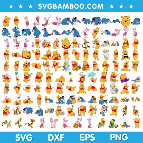 Winnie The Pooh All Characters SVG Bundle, Winnie The Pooh Friends SVG Bundle, Cartoon Characters SVG Bundle DXF EPS PNG