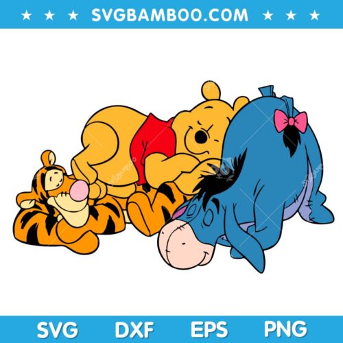 Winnie The Pooh Eeyore Tigger SVG, Dinsey Eeyore Pooh Tigger SVG, Disney Cartoon SVG DXF EPS PNG