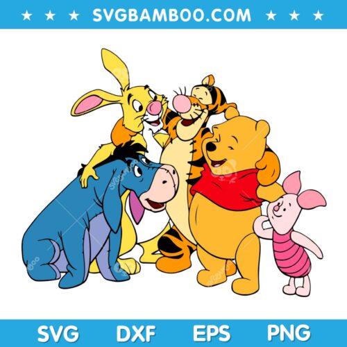 Winnie The Pooh Friends SVG, Disney Friends SVG, Cartoon Characters SVG DXF EPS PNG