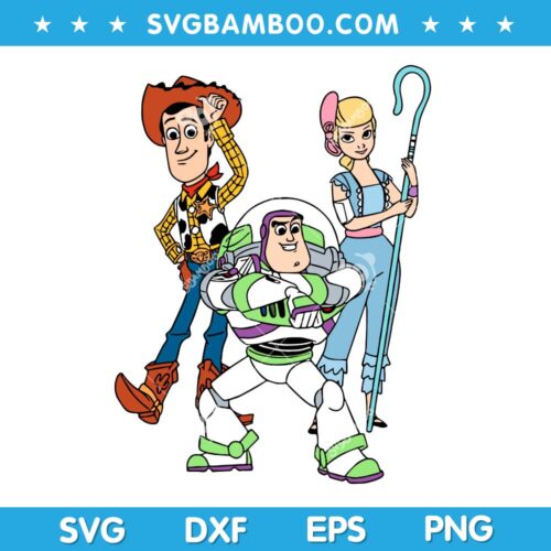 Woody Buzz Lightyear And Bo Peep SVG, Disney Pixar Friends SVG, Toy Story SVG DXF EPS PNG