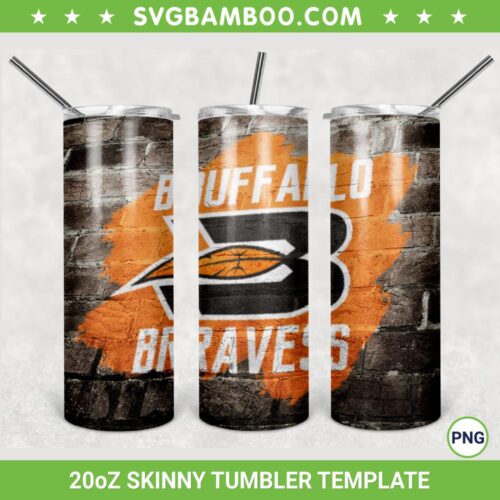 Buffalo Braves 20oz Skinny Tumbler Template PNG, Buffalo Braves Logo Tumbler Wrap PNG, Sports Team Tumbler Sublimation Design PNG Download