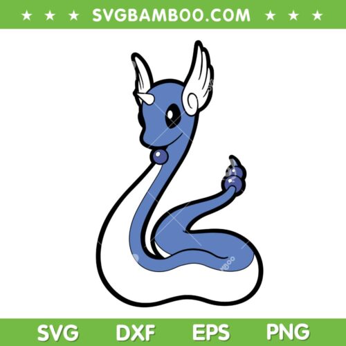 Pokemon Dragonair SVG, Dragon Pokemon SVG, Serpentine Reptilian Pokemon SVG, Blue Pokemon Dragonair SVG DXF EPS PNG