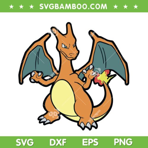 Pokemon Charizard SVG, Fire Flying Pokemon SVG, Generation 1 Pokemon Charizard SVG DXF EPS PNG