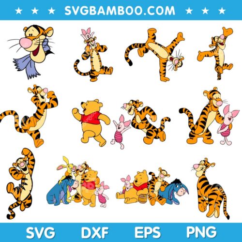 Tigger SVG Bundle, Disney Tigger SVG Bundle, Winnie The Pooh SVG Bundle DXF EPS PNG