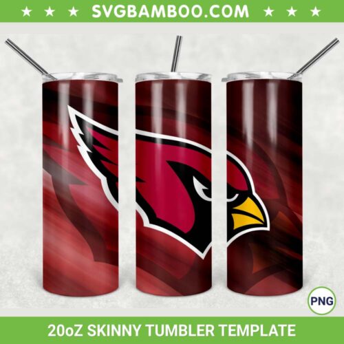 Arizona Cardinals 20oz Skinny Tumbler Template PNG, NFL Arizona Cardinals Tumbler Wrap PNG, NFL Football Tumbler Sublimation Design PNG Download