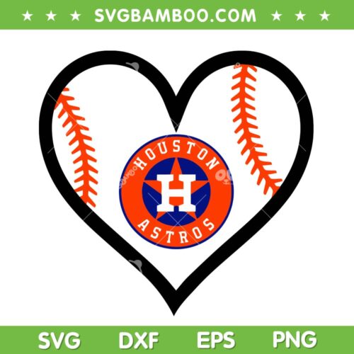 Astros Baseball Heart SVG, Houston Astros Logo Heart SVG, Astros Baseball Logo SVG DXF EPS PNG