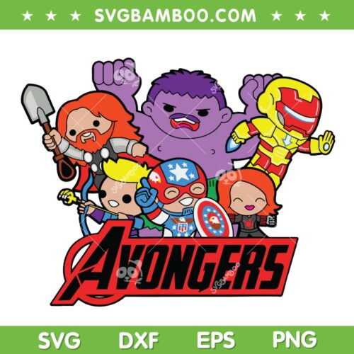 Avongers SVG, Funny Kids Avengers SVG, The Avongers PNG, Funny Avengers Heros PNG