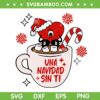 Bad Bunny Christmas Hot Coffee SVG, Sad Heart Coffee Latte SVG, Christmas Sad Heart SVG DXF EPS PNG