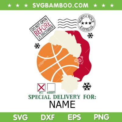 Basketball Santa Sack SVG, Christmas Do Not Open Before 25 December SVG, North Pole Express Toy Bag SVG DXF EPS PNG