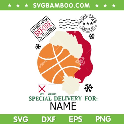 Basketball Santa Sack SVG, Christmas Do Not Open Before 25 December SVG, North Pole Express Toy Bag SVG DXF EPS PNG