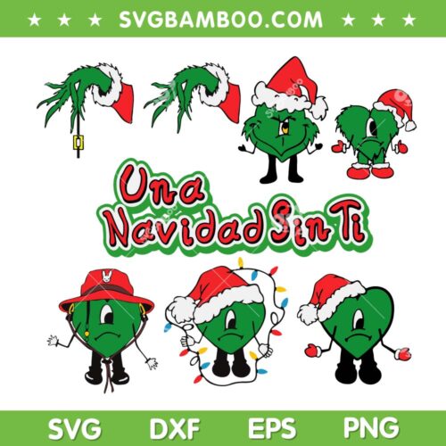 Benito Una Navidad Sin Ti SVG Bundle, Sad Heart Grinch SVG Bundle, Christmas Grinch Hand Sad Heart SVG DXF EPS PNG
