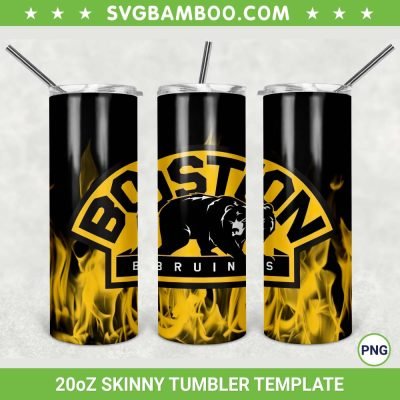 Boston Bruins 20oz Skinny Tumbler Template PNG, NHL Boston Bruins Tumbler Wrap PNG, NHL Football Tumbler Sublimation Design PNG Download