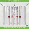 Boston Red Sox 20oz Skinny Tumbler Template PNG, Red Sox Logo Tumbler Wrap PNG, MLB Baseball Tumbler Sublimation Design PNG Download