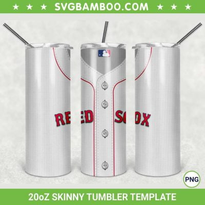 Boston Red Sox 20oz Skinny Tumbler Template PNG, Red Sox Logo Tumbler Wrap PNG, MLB Baseball Tumbler Sublimation Design PNG Download